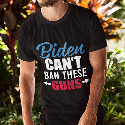 Alternative view of Biden Can't Ban These Guns T-Shirt - V-Neck Tee - 2nd Amendment Gun Rights Shirt