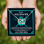 1VT. To My Shieldmaiden I Know You're Tired Interlocking Hearts Necklace