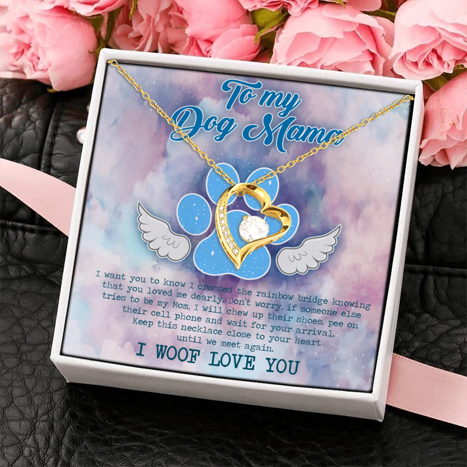7UT. To My Dog Mama (4) Forever Love Necklace (Gold) 4