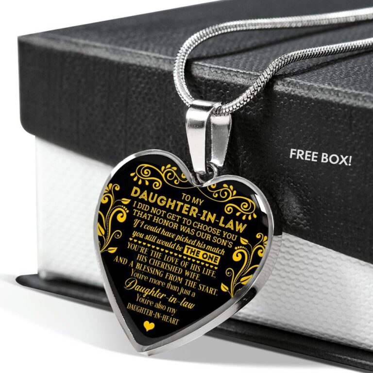 To My Daughter In Law I Did Not Get To Choose You That Honor Was Our Son's Heart Pendant Necklace - Heart Luxury Necklace (Silver)