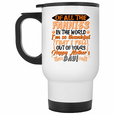 14 oz. White Travel Mug