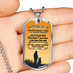 Mom To My Son Never Forget that I Love You Life Is Filled with Hard Times Dog Tag Pendant Necklace - Dog Tag (Silver) Mom To My Son Never Forget that I Love You Life Is Filled with Hard Times Dog Tag Pendant Necklace - Dog Tag (Silver)