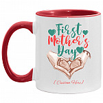 Personalized Accent Mug, White/Red, 11 oz. Accent Mug Personalized Accent Mug, White/Red, 11 oz. Accent Mug