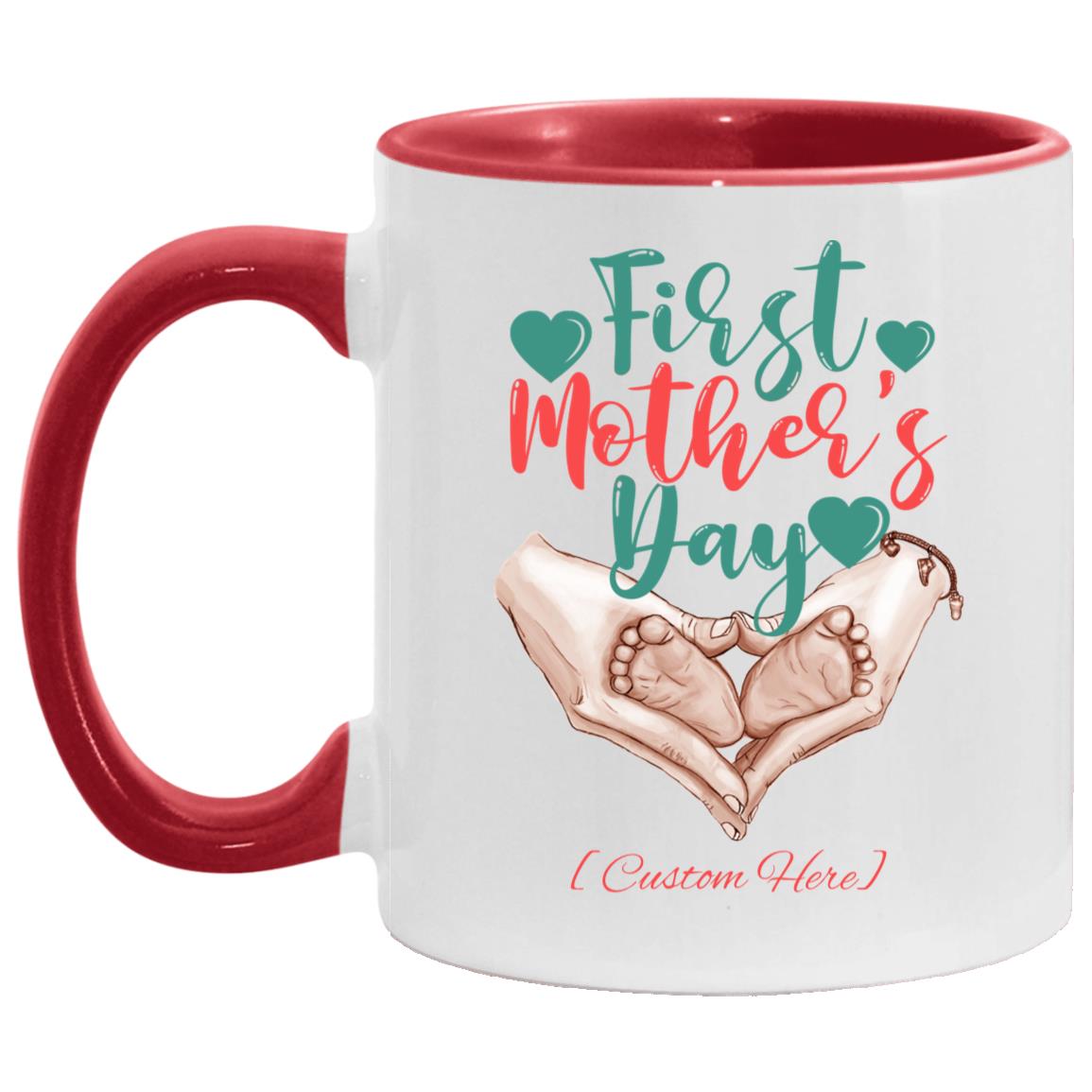 Personalized Accent Mug, White/Red, 11 oz. Accent Mug Personalized Accent Mug, White/Red, 11 oz. Accent Mug