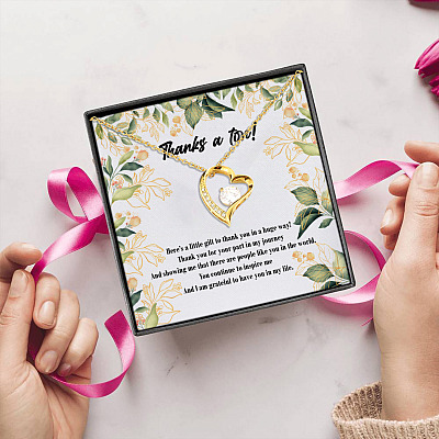 Alternative view of Thanks A Ton I Am Grateful To Have You In My Life Forever Love Pendant Necklace