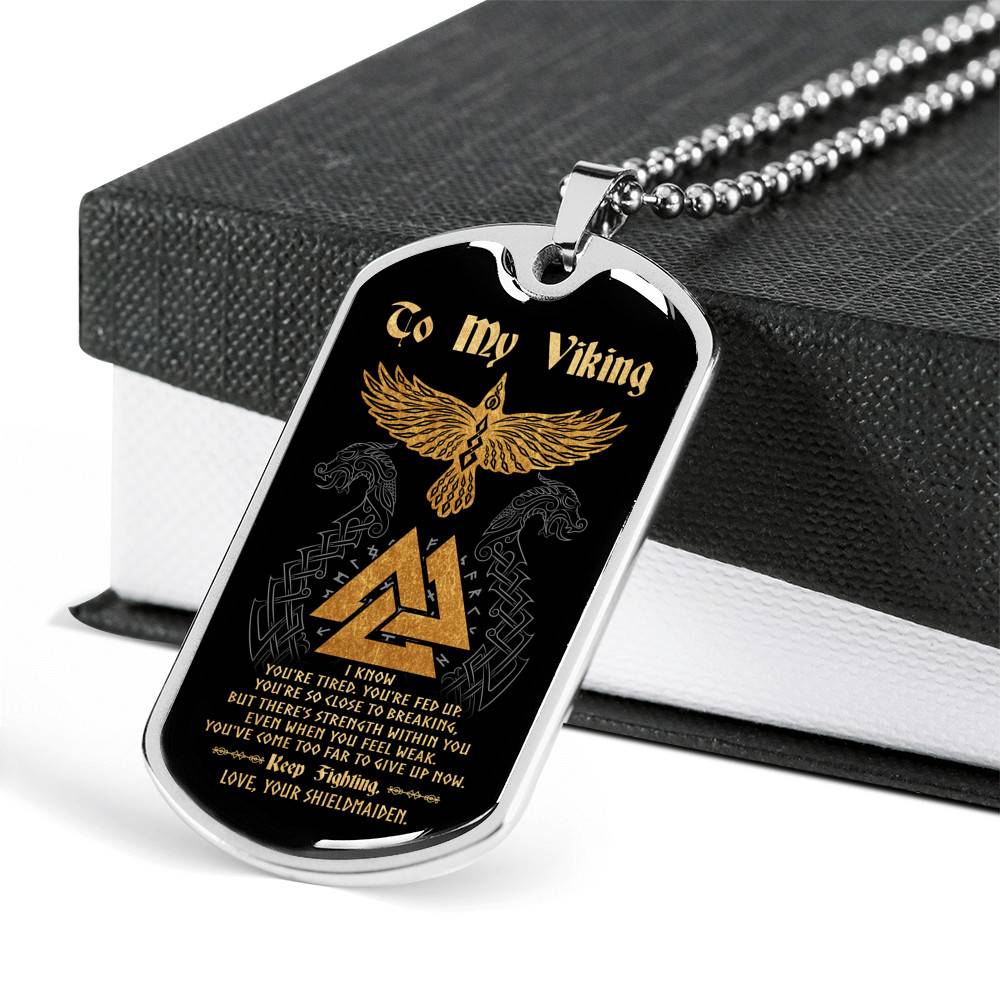 To My Viking I Know You're Tired You're Fed Up Keep Fighting Love Your Shieldmaiden Dog Tag Pendant Necklace - Dog Tag (Silver) To My Viking I Know You're Tired You're Fed Up Keep Fighting Love Your Shieldmaiden Dog Tag Pendant Necklace - Dog Tag (Silver)