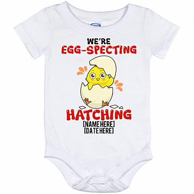 Personalized Egg, White, Baby Onesie - 12 Month