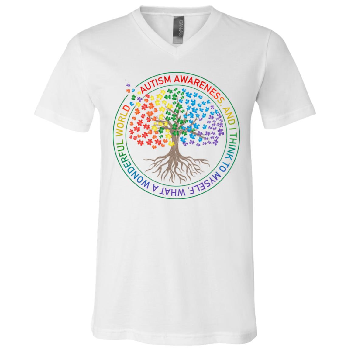 autism light, White, V-Neck T-Shirt