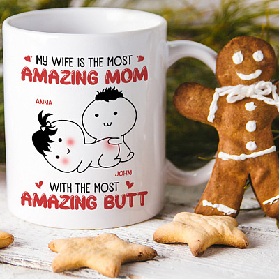 Personalized My Wife Is The Most Amazing Mom Ceramic Coffee Mug - Water Bottle - Color Changing Mug