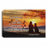 Personalized Dog and OwnerPoster, White, 0.75'' Framed Canvas