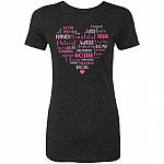 Mother Mommy Heart Words Ladies Shirt, Vintage Black, Premium Ladies T-Shirt