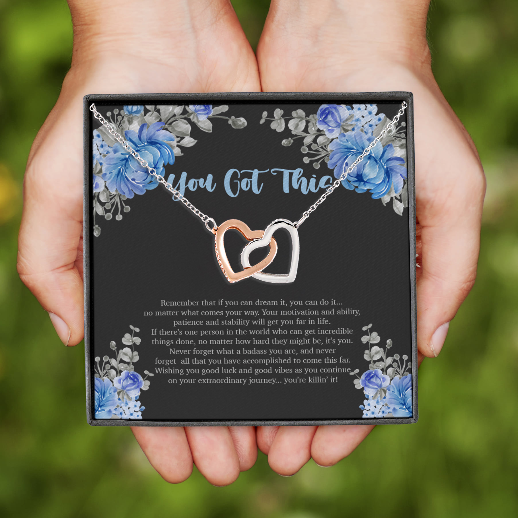 3HP. You Got This Interlocking Hearts Necklace