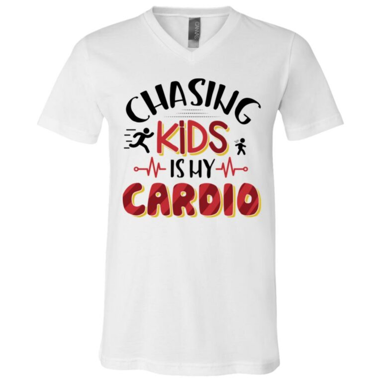 Chasing Tshirt, White, V-Neck T-Shirt