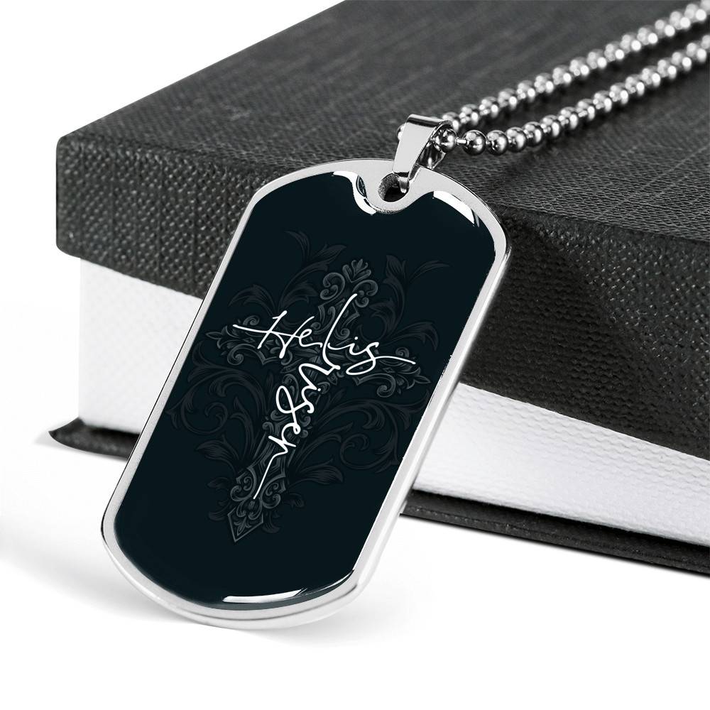He Is Risen Cross - Christianity Gift - Christians Gift Dog Tag Pendant Necklace - Dog Tag (Silver) He Is Risen Cross - Christianity Gift - Christians Gift Dog Tag Pendant Necklace - Dog Tag (Silver)
