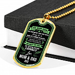 To Our Son We Promise You're Never Lonely Dog Tag Pendant Necklace - To My Son Dogtag - Dog Tag (Gold Plated)