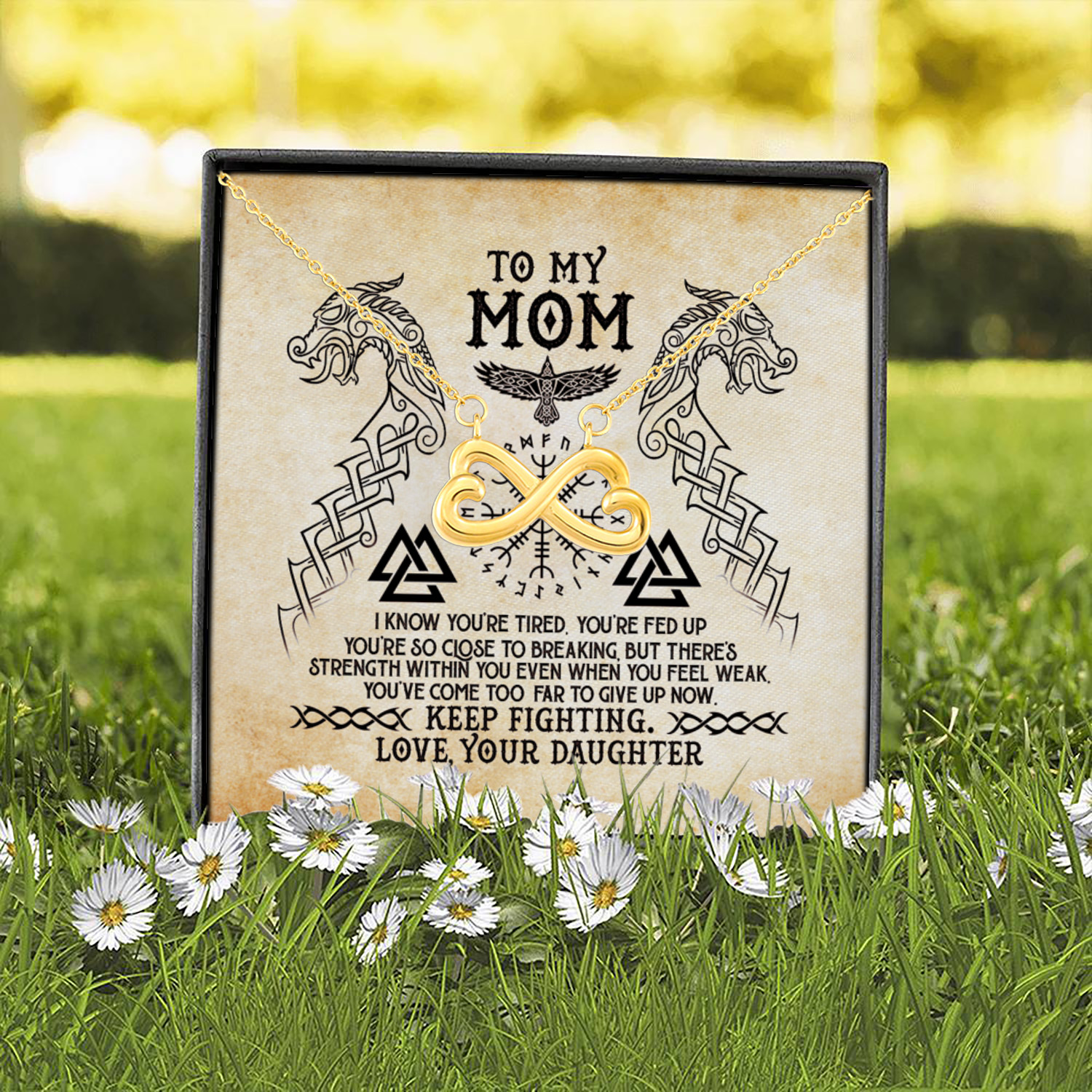 1UT. Viking To Mom_Scale Infinity Heart Necklace (Gold) 2