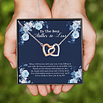 8VT. To The Best Mother In Law Fell In Love With Son Interlocking Hearts Necklace