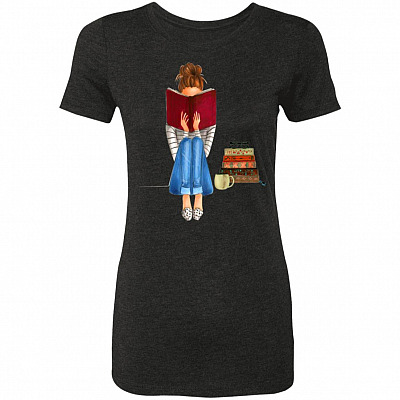 Girl Book T, Vintage Black, Premium Ladies T-Shirt