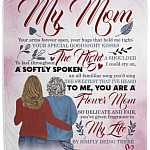 flower mom, White, Cozy Plush Fleece Blanket - 50x60