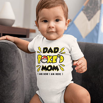 Alternative view of Dad Po-ke'd Mom And Now I'm Here Baby Onesie - Baby Infant Bodysuit