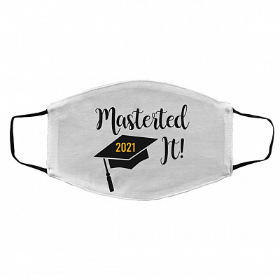 master it, White, Cloth Face Cover – Medium/Large