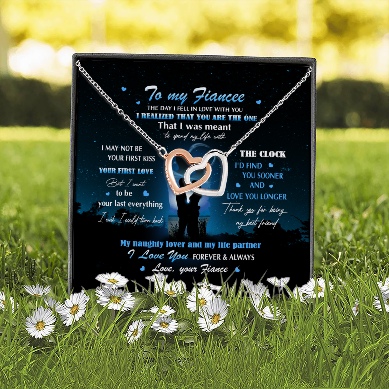 5O. To My Fiancee The Day Interlocking Hearts Necklace 2