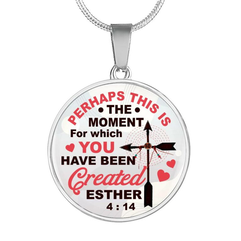 Perhaps This Is the Moment for Which You Have Been Created Circle Pendant Necklace - Circle Luxury Necklace (Silver)