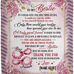 Personalized To My Bestie, White, Cozy Plush Fleece Blanket - 50x60