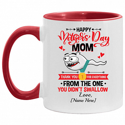 Personalized Accent Mug, White/Red, 11 oz. Accent Mug