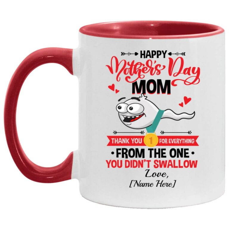 Personalized Accent Mug, White/Red, 11 oz. Accent Mug