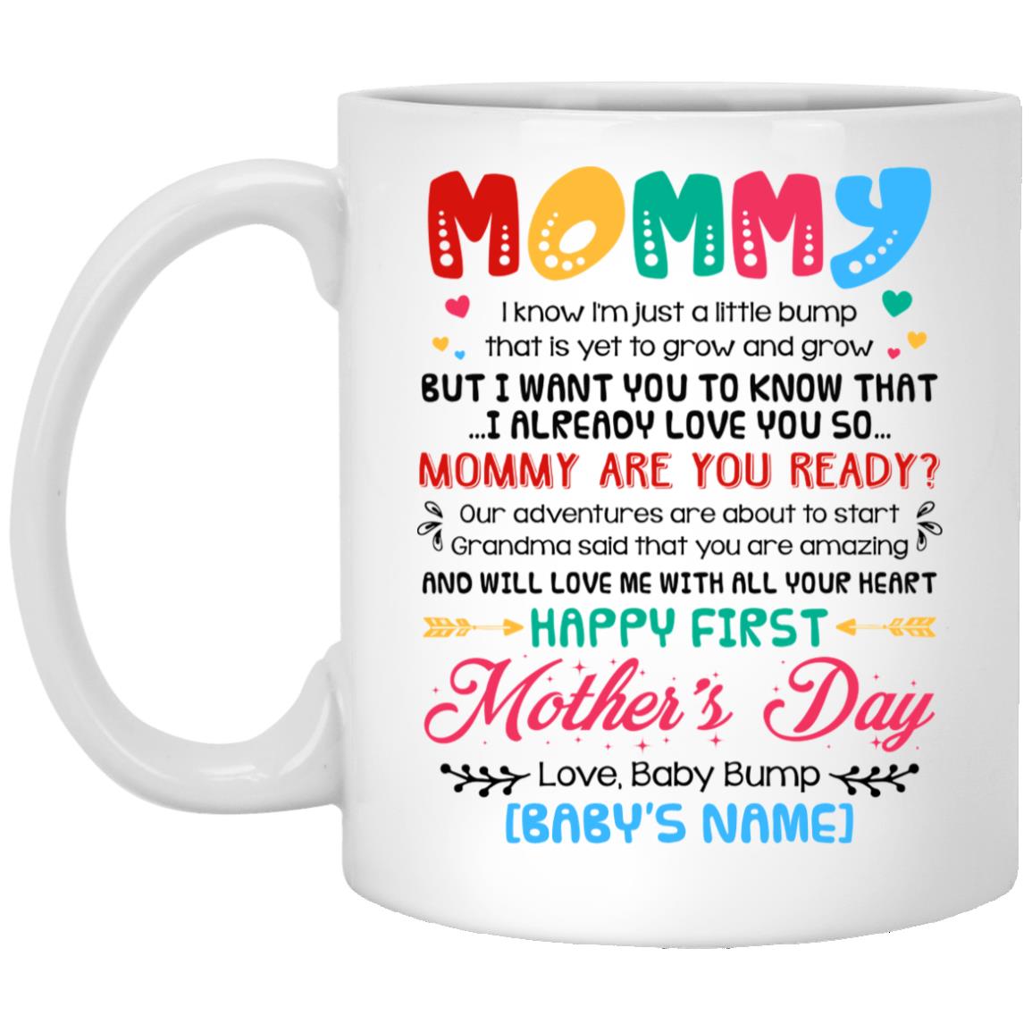 Personalized Mommy I KnoMug - Water Bottle, White, 11 oz. White Mug Personalized Mommy I KnoMug - Water Bottle, White, 11 oz. White Mug