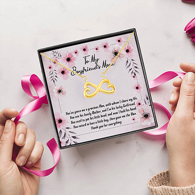 Alternative view of To My Boyfriend's Mom You've Given Me a Gracious Man Mother's Day Gift Infinity Heart Pendant Necklace