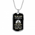 To My Son Adventure Wherever Your Journey In Life May Take You I Pray You'll Always Be Safe Love Dad Dog Tag Pendant Necklace - Dog Tag (Silver)