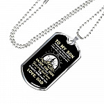 To My Son Adventure Wherever Your Journey In Life May Take You I Pray You'll Always Be Safe Love Dad Dog Tag Pendant Necklace - Dog Tag (Silver)