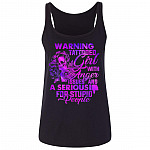 warning tank, Black, Ladies Tank Top