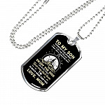 To My Son Adventure Wherever Your Journey In Life May Take You I Pray You'll Always Be Safe Love Mom Dog Tag Pendant Necklace - Dog Tag (Silver)