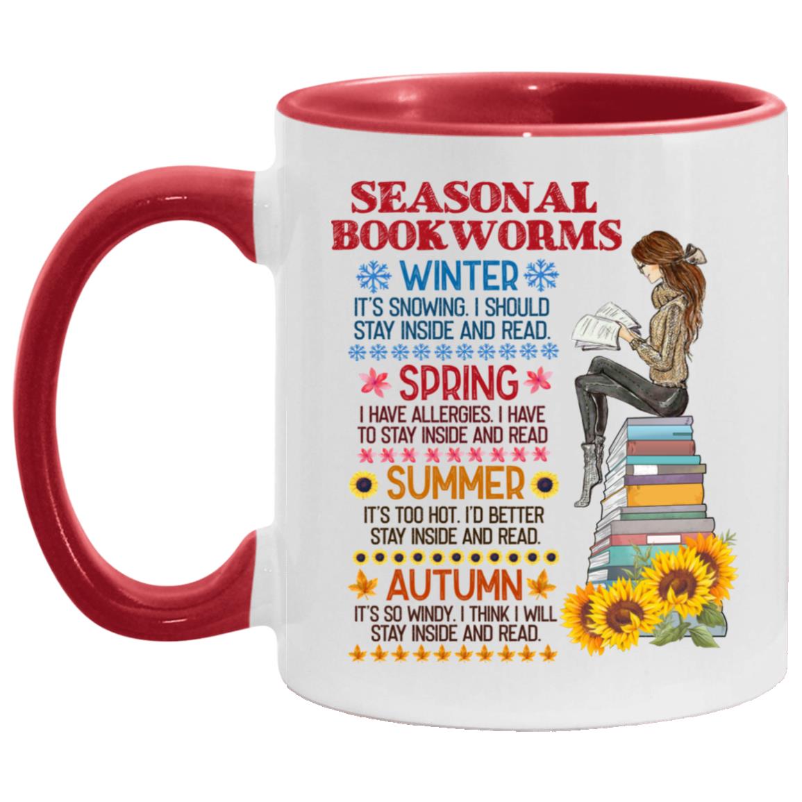 book accent mug, White/Red, 11 oz. Accent Mug book accent mug, White/Red, 11 oz. Accent Mug