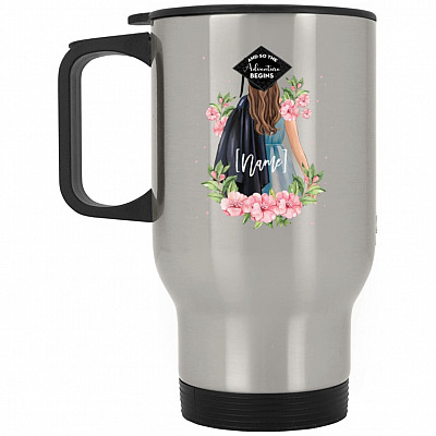 14 oz. Silver Travel Mug