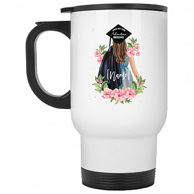 14 oz. White Travel Mug
