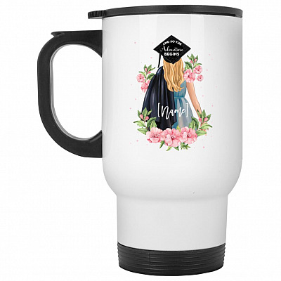 14 oz. White Travel Mug