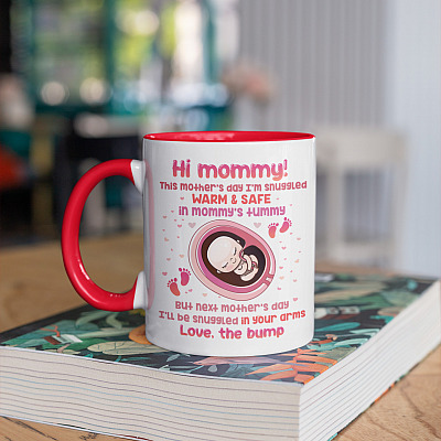 Alternative view of Hi Mommy This Mother's Day I Snuggled Warm and Safe Love the Bump Accent Mug