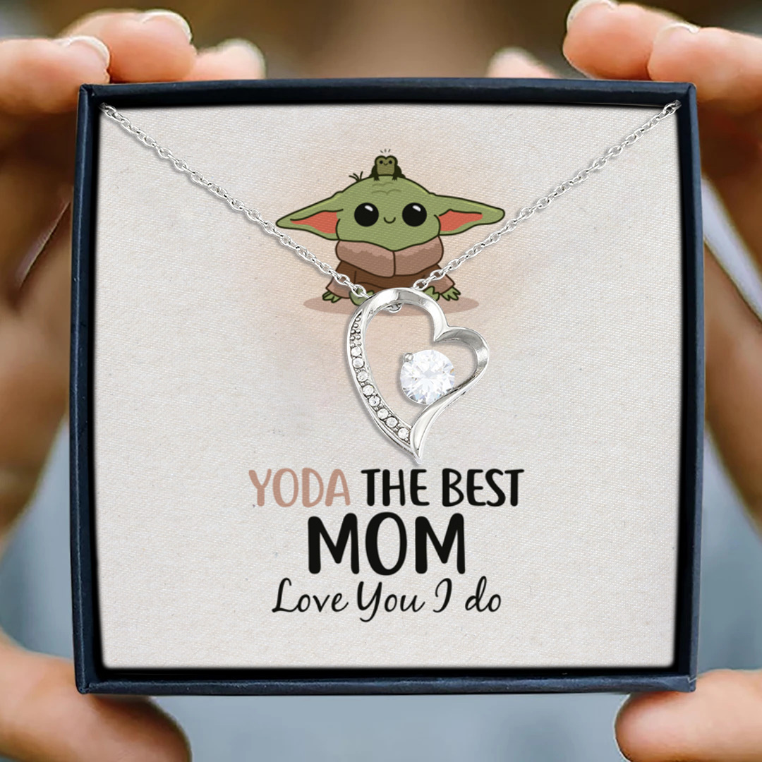 13 HG. Yoda The Best Mom-message card Forever Love Necklace (Silver) 3