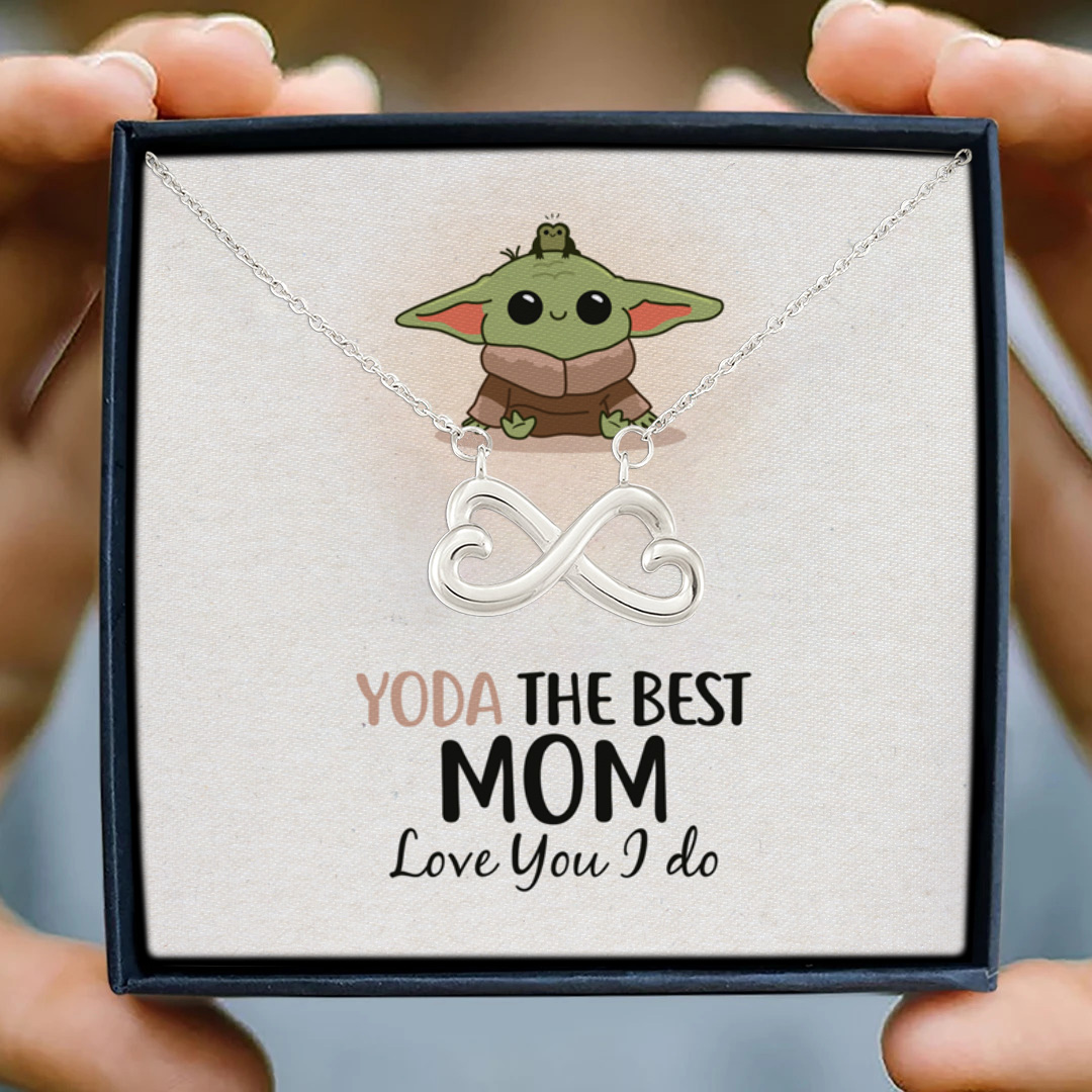 13 HG. Yoda The Best Mom-message card Infinity Heart Necklace (Silver) 3