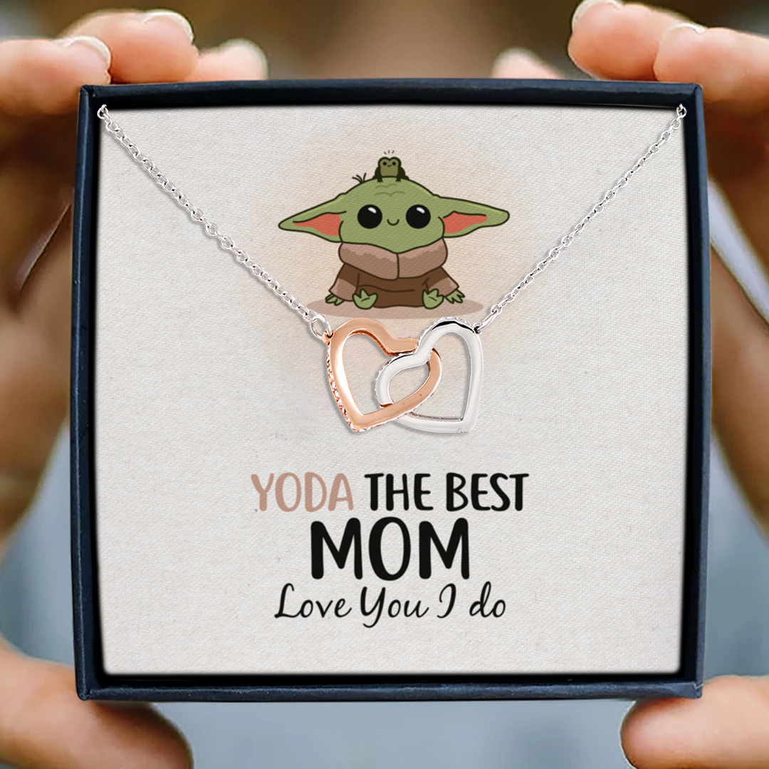 13 HG. Yoda The Best Mom-message card Interlocking Hearts Necklace 3