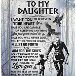 To My Daughter I Want You, White, Cozy Plush Fleece Blanket - 50x60