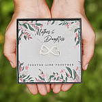 1H. Mother and Daughter Infinity Heart Necklace (Silver)
