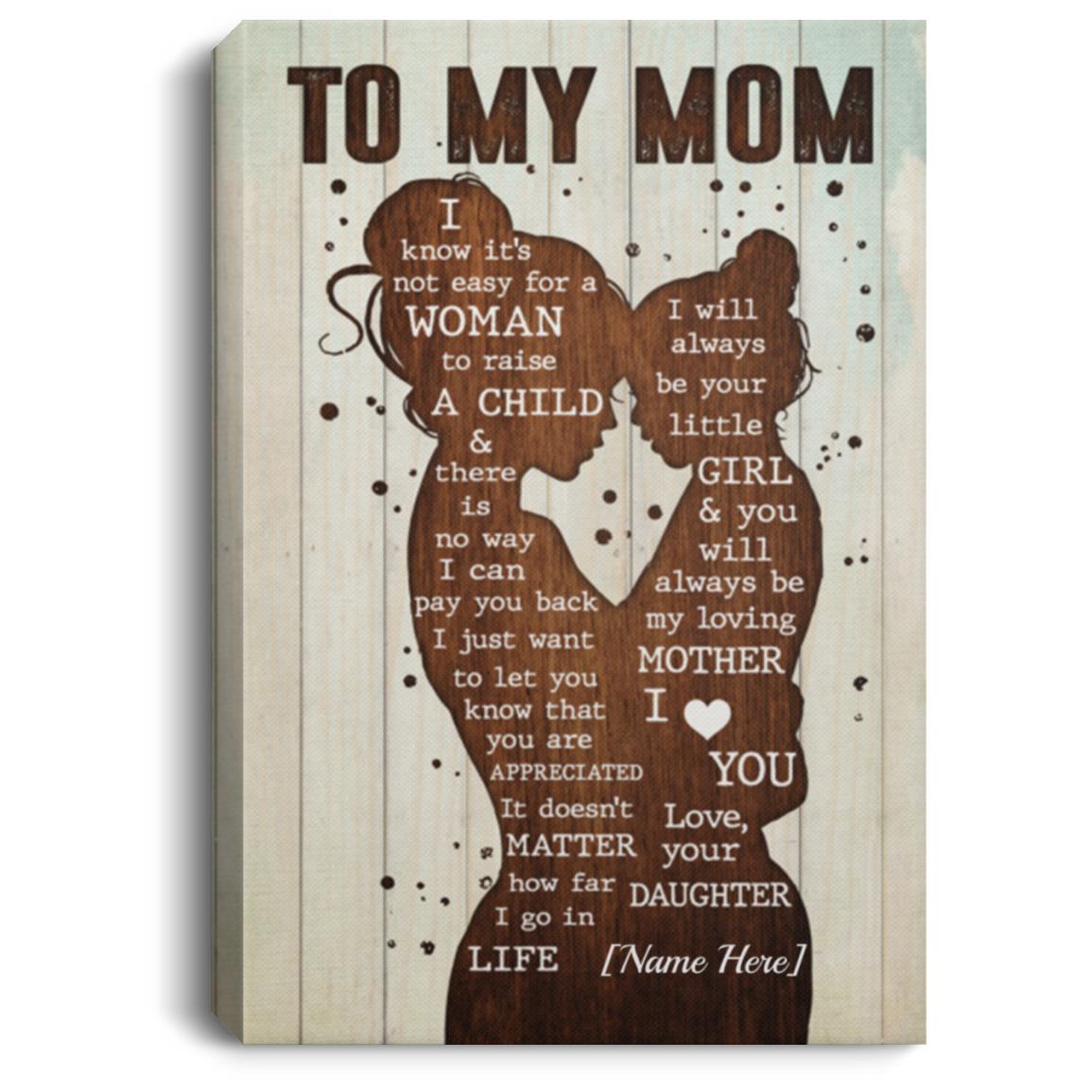 Personalized Mom Canvas, White, 0.75'' Framed Canvas Personalized Mom Canvas, White, 0.75'' Framed Canvas