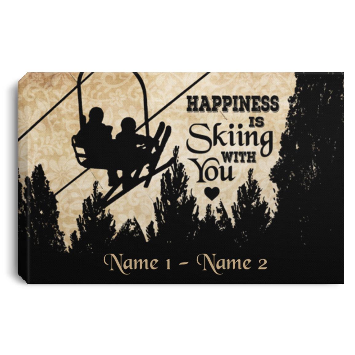 Personalized Skiing Lover, White, 0.75'' Framed Canvas Personalized Skiing Lover, White, 0.75'' Framed Canvas