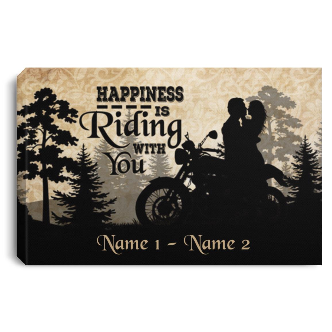 Personalized Motorcycle Lover, White, 0.75'' Framed Canvas Personalized Motorcycle Lover, White, 0.75'' Framed Canvas