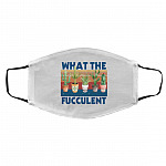 Fucculent Mask, White, Cloth Face Cover – Medium/Large